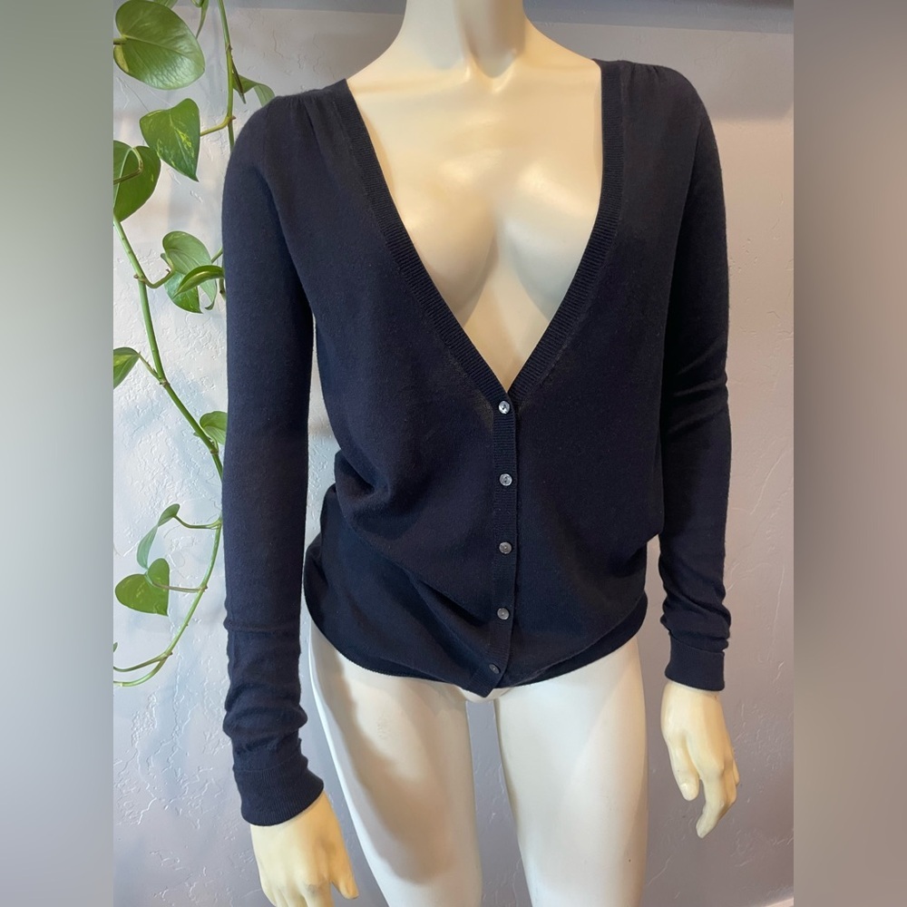 Women’s gap navy cotton and modal V-Neck Cardigan Sweater Sz XS
